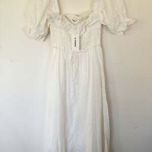 NWT R.YIPOSHA White Swiss Dot Maxi Dress NWT 100% Cotton cottage core